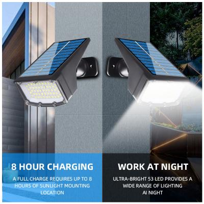 3 modes d'éclairage Lampes extérieures à énergie solaire sans fil Lampes murales à énergie solaire étanches Projecteur extérieur
