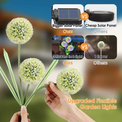 Lampe solaire extérieure de pelouse de fleurs solaires d'OEM imperméabilisent la lampe solaire de jardin de pissenlit automatique de lumières LED