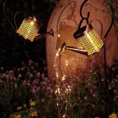Guirlande lumineuse à leds solaires arrosoir enchanté lumière étanche jardin décor métal rétro lampe