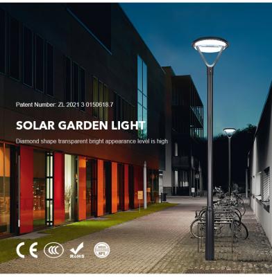 Décoration étanche extérieure éclairage poste pilier rue haut mât lumière pôle LED lampe de jardin solaire